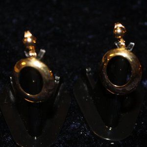 Gold toned Oval Clip on Earring
